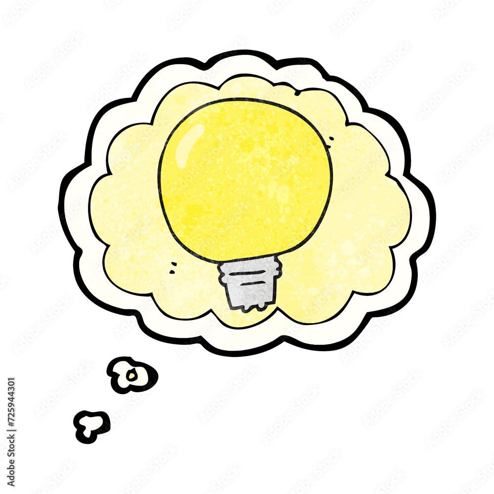 thought bubble textured cartoon light bulb thought bubble textured cartoon light bulb