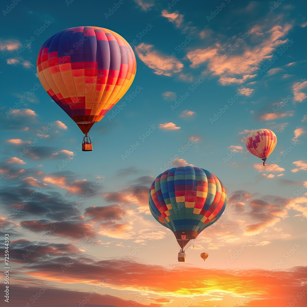 Fototapeta premium Colorfull hot air balloons at blue sky