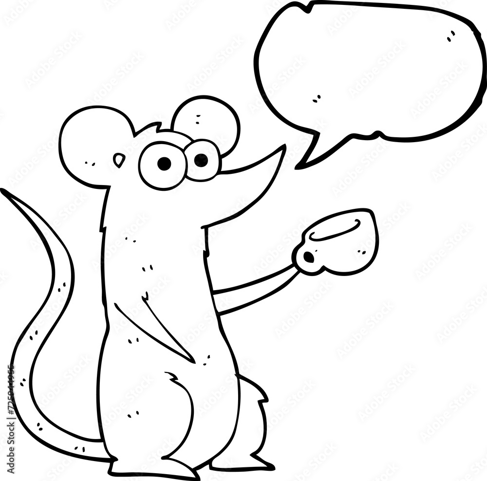 speech bubble cartoon mouse with coffee cup speech bubble cartoon mouse with coffee cup