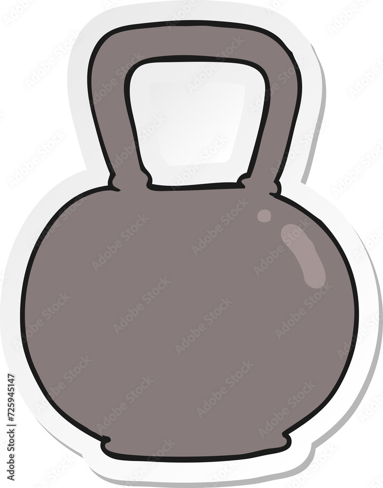 sticker of a cartoon kettle bell weight sticker of a cartoon kettle bell weight