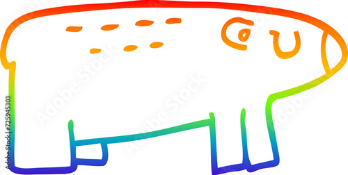 rainbow gradient line drawing cartoon sleepy bear photo