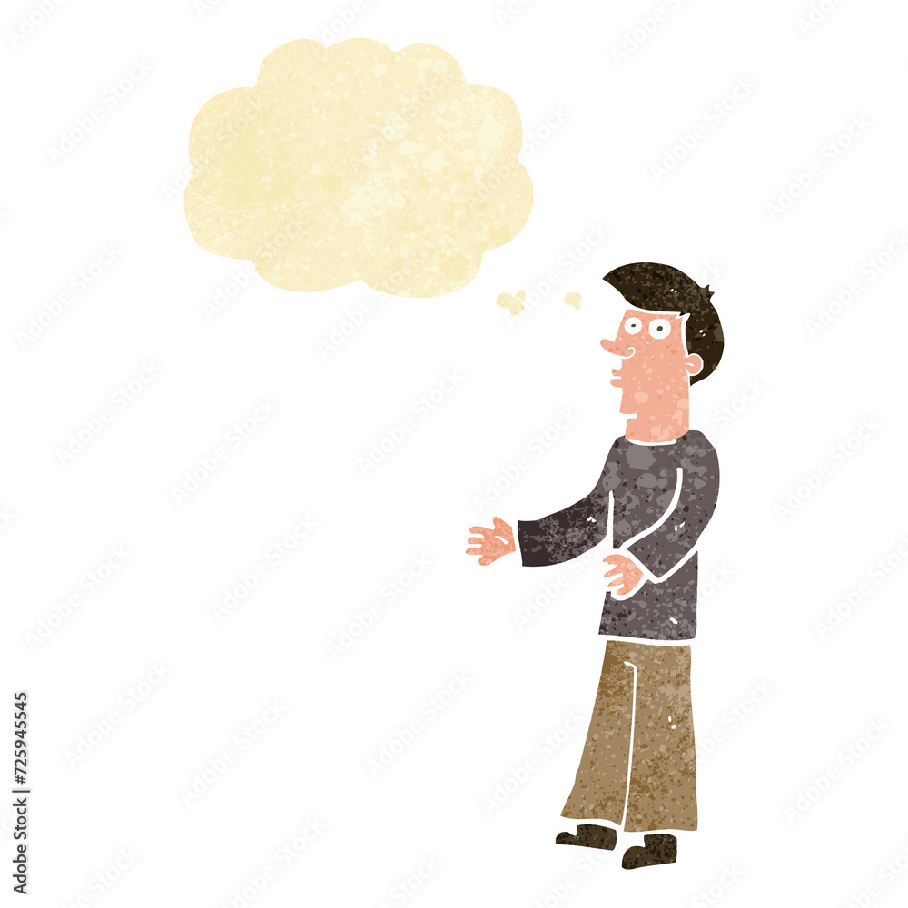 Fototapeta premium cartoon curious man with thought bubble