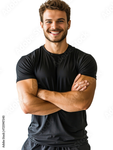 Smart attractive professional trainer isolated transparent background