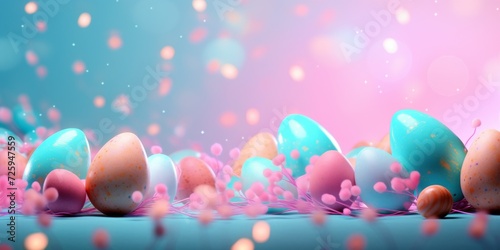 Colorful Eggs on Table