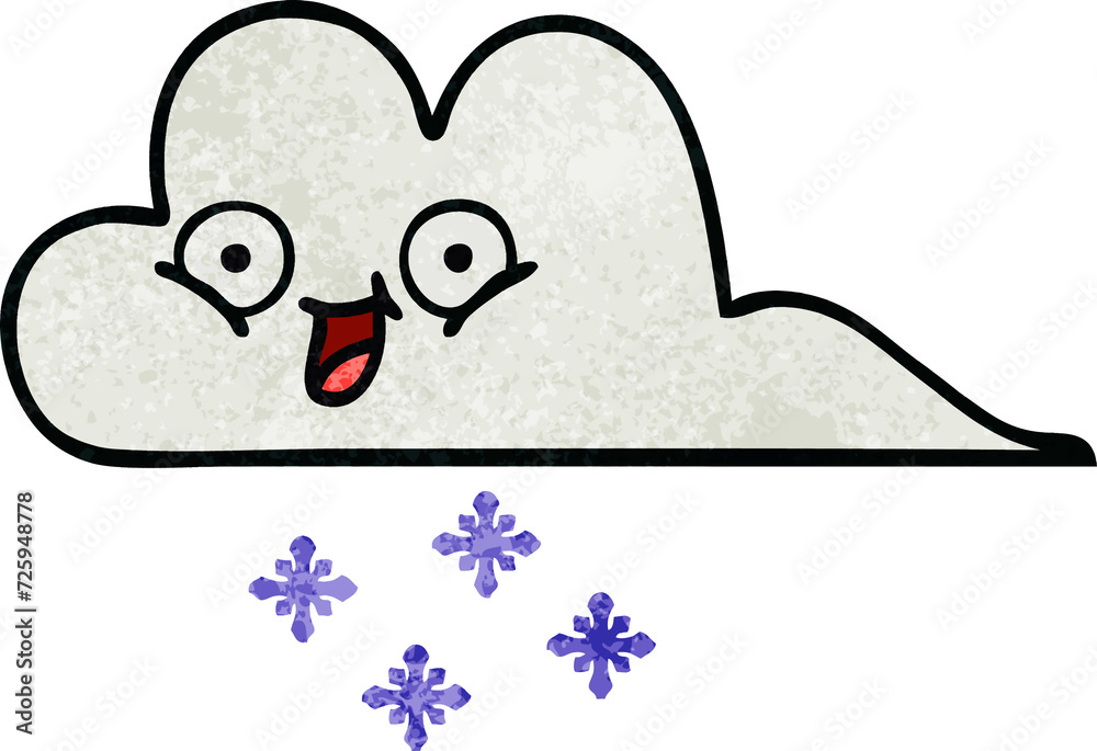 retro grunge texture cartoon snow cloud retro grunge texture cartoon snow cloud