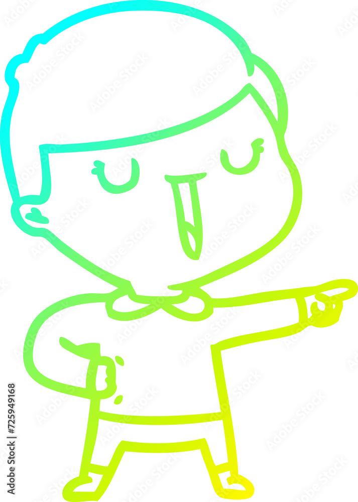 cold gradient line drawing cartoon happy boy cold gradient line drawing cartoon happy boy