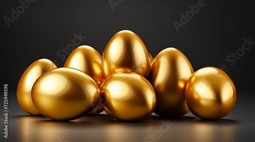 Shiny Gold Eggs on Table