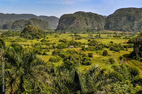 Photography Beautiful landscape of the Viñales Valley, a municipality in western Cuba