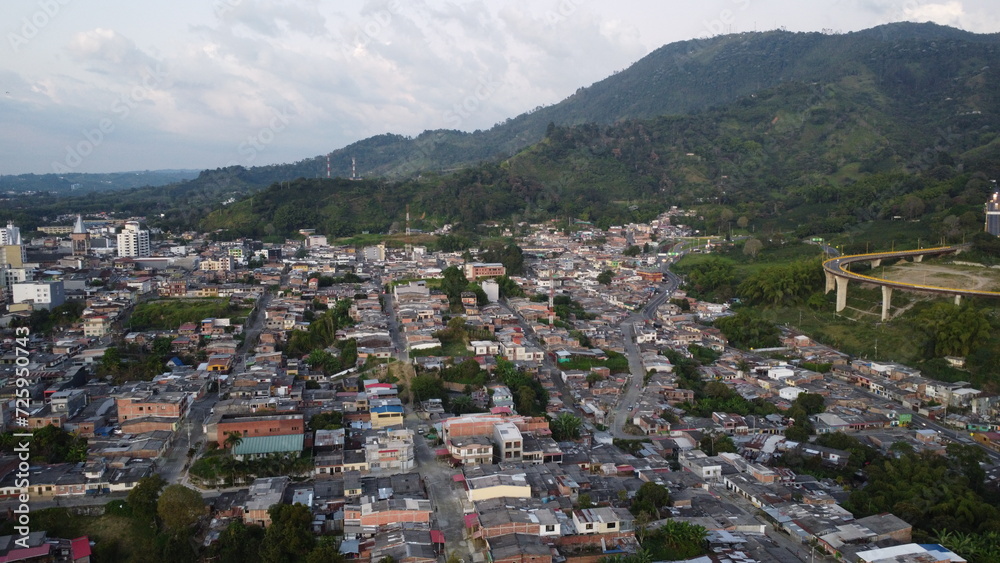 aerial photos of Colombia, landscapes, farms and urban areas