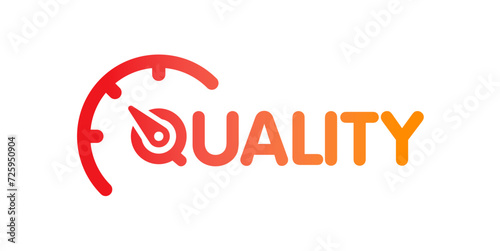 quality and speedometer concept. quality logo. quality and indication