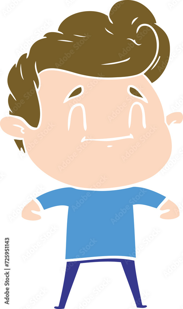 Fototapeta premium happy flat color style cartoon man