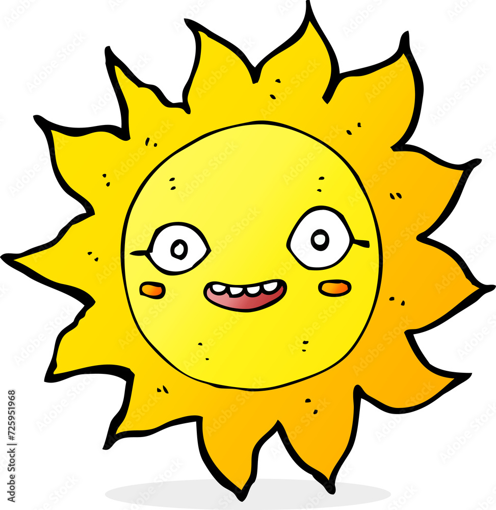 cartoon happy sun