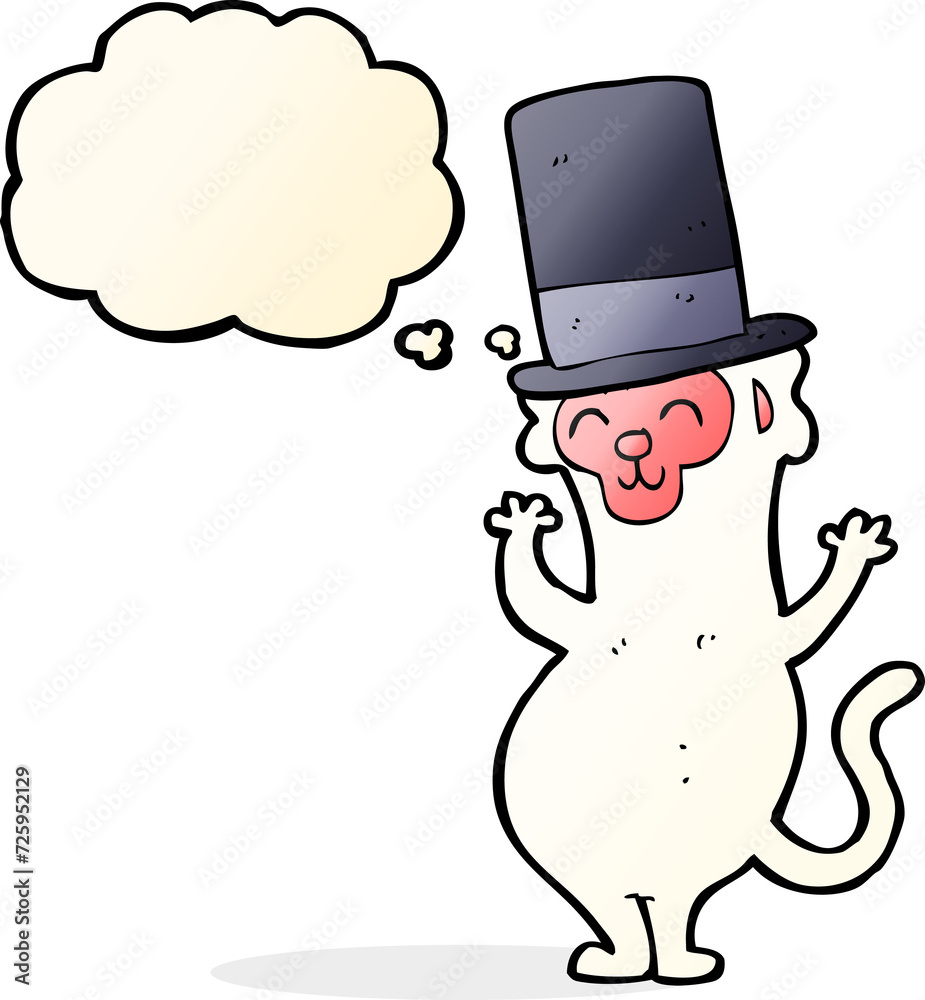 cartoon monkey in top hat with thought bubble cartoon monkey in top hat with thought bubble
