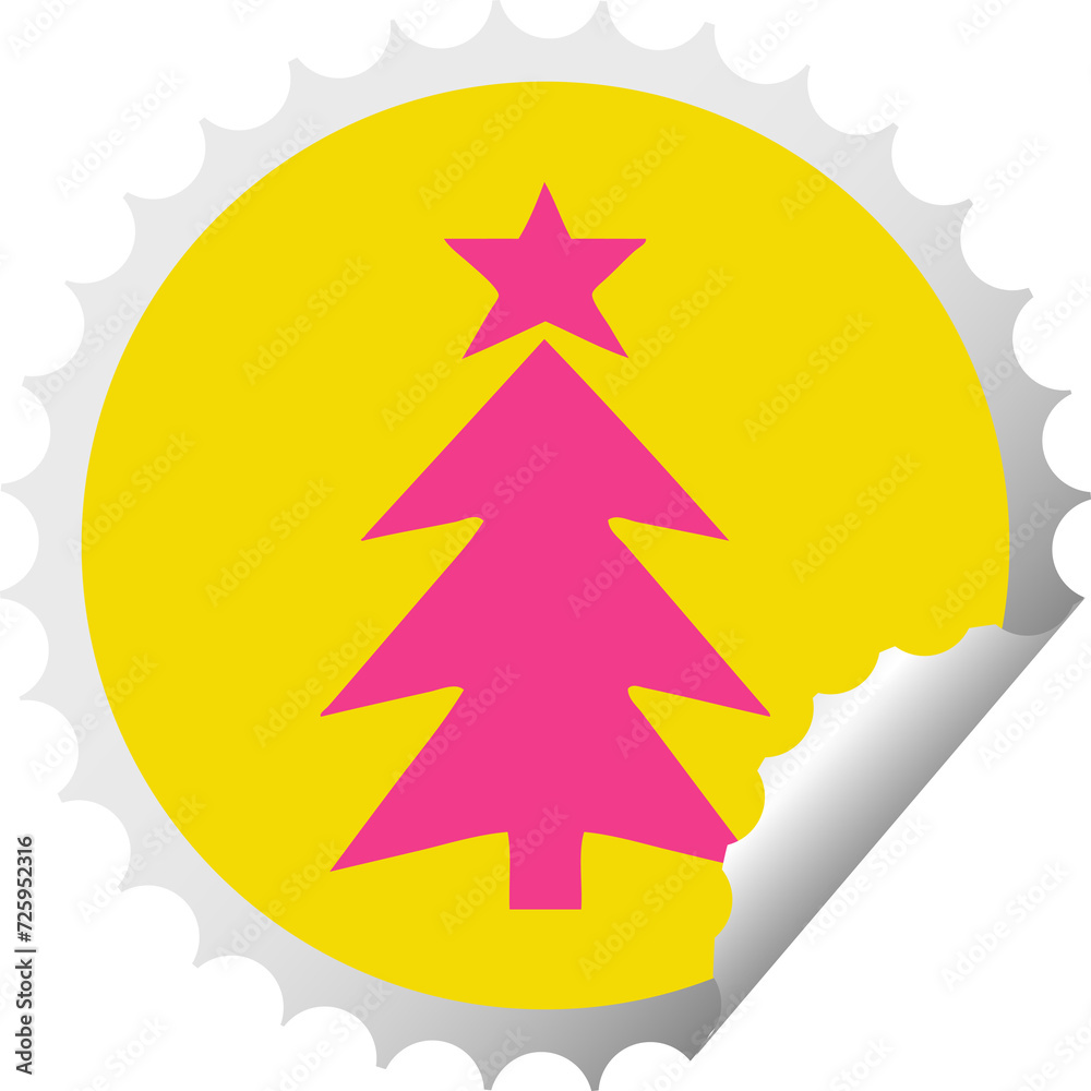 circular peeling sticker cartoon christmas tree circular peeling sticker cartoon christmas tree