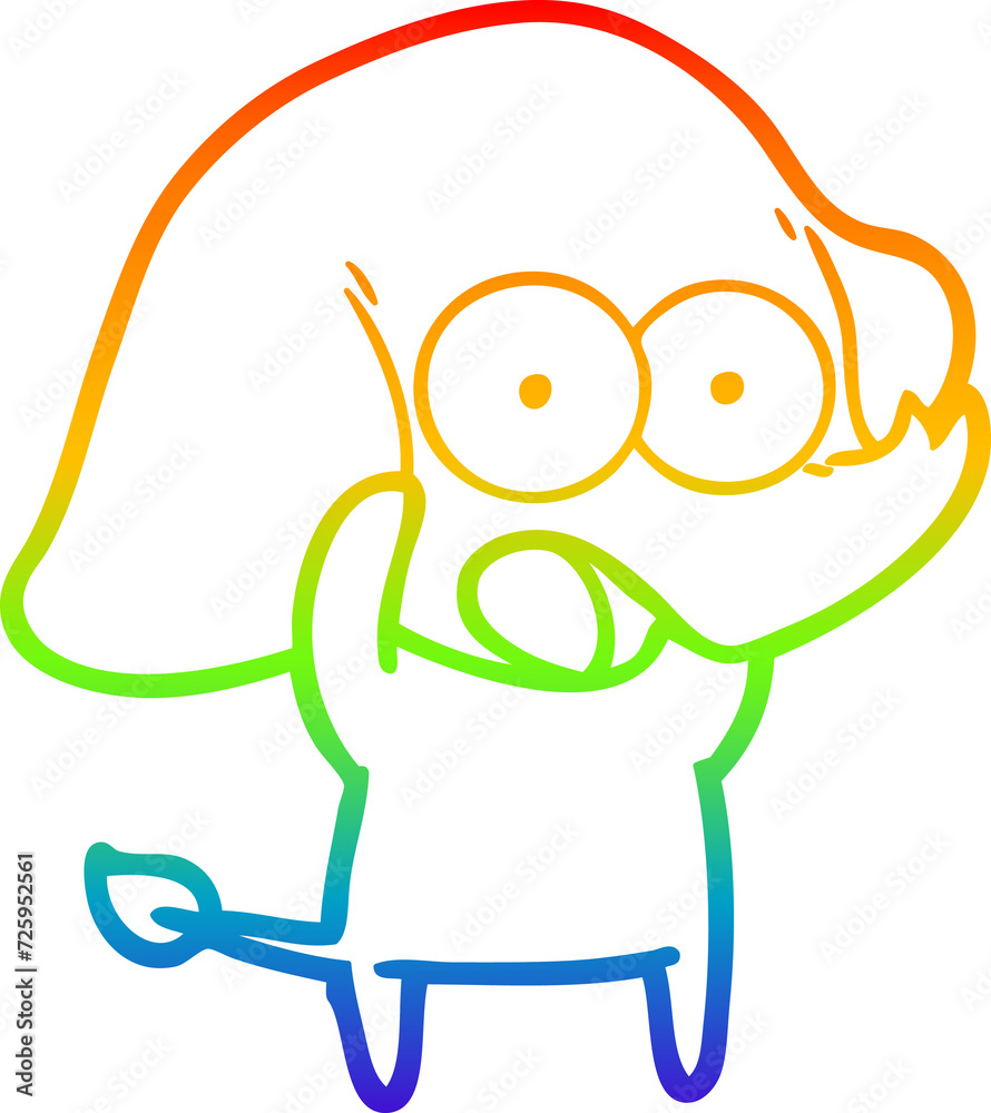 rainbow gradient line drawing cute cartoon elephant rainbow gradient line drawing cute cartoon elephant
