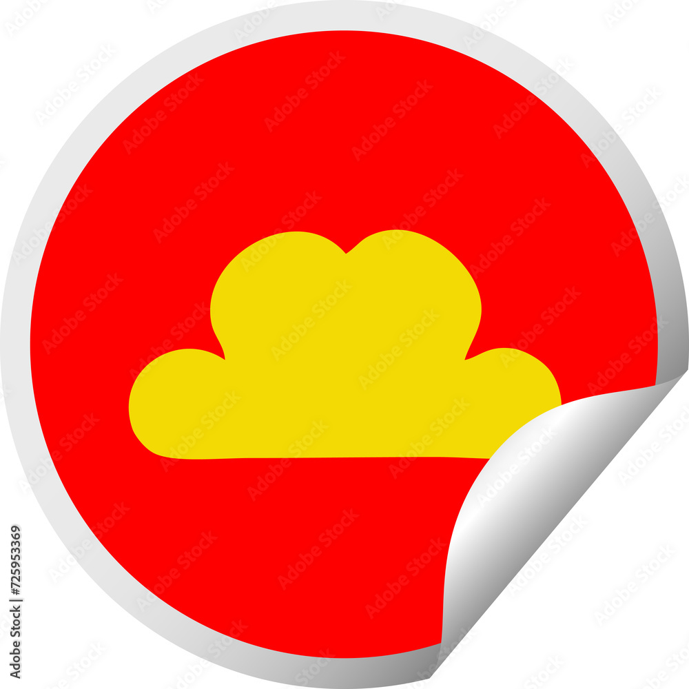 circular peeling sticker cartoon snow cloud circular peeling sticker cartoon snow cloud