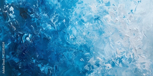 Glacial ice melt, with translucent blues and whites, abstractly depicting the melting patterns of ancient ice