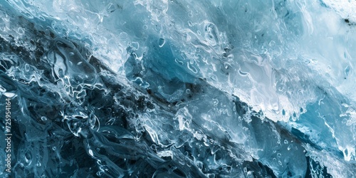 Glacial ice melt  with translucent blues and whites  abstractly depicting the melting patterns of ancient ice