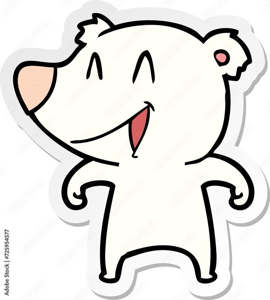 distressed sticker of a polar bear cartoon distressed sticker of a polar bear cartoon