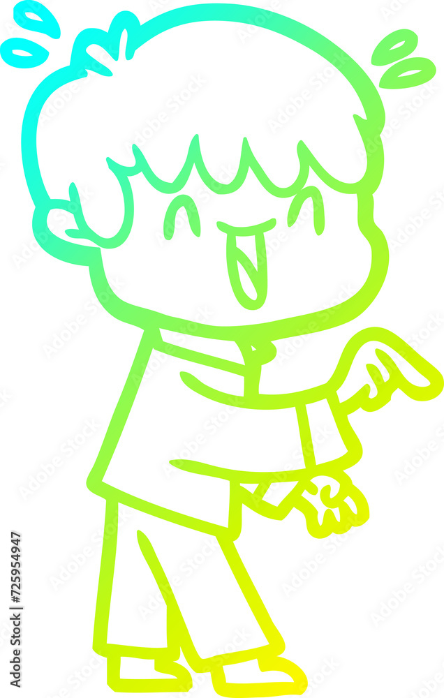 cold gradient line drawing cartoon laughing boy cold gradient line drawing cartoon laughing boy