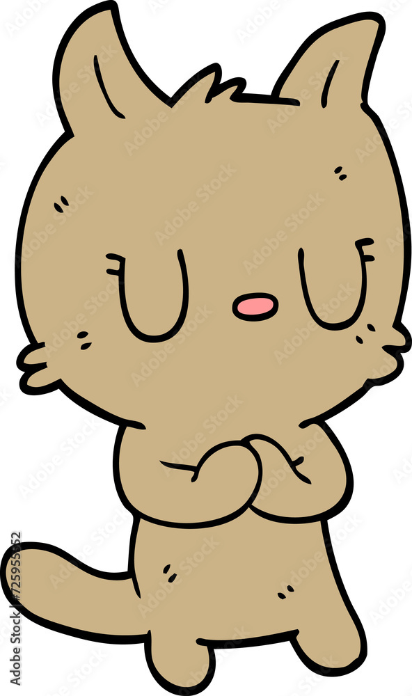 Fototapeta premium cartoon doodle happy cat