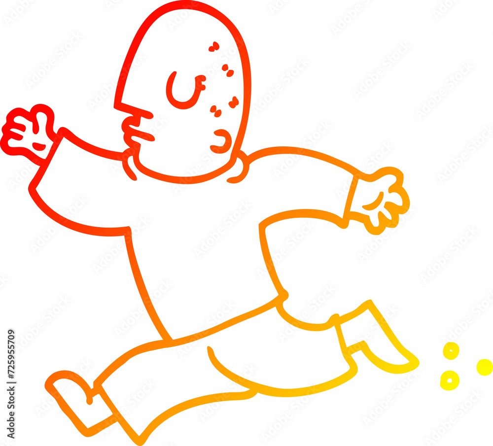 warm gradient line drawing cartoon man running warm gradient line drawing cartoon man running