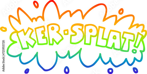 rainbow gradient line drawing cartoon words ker splat photo