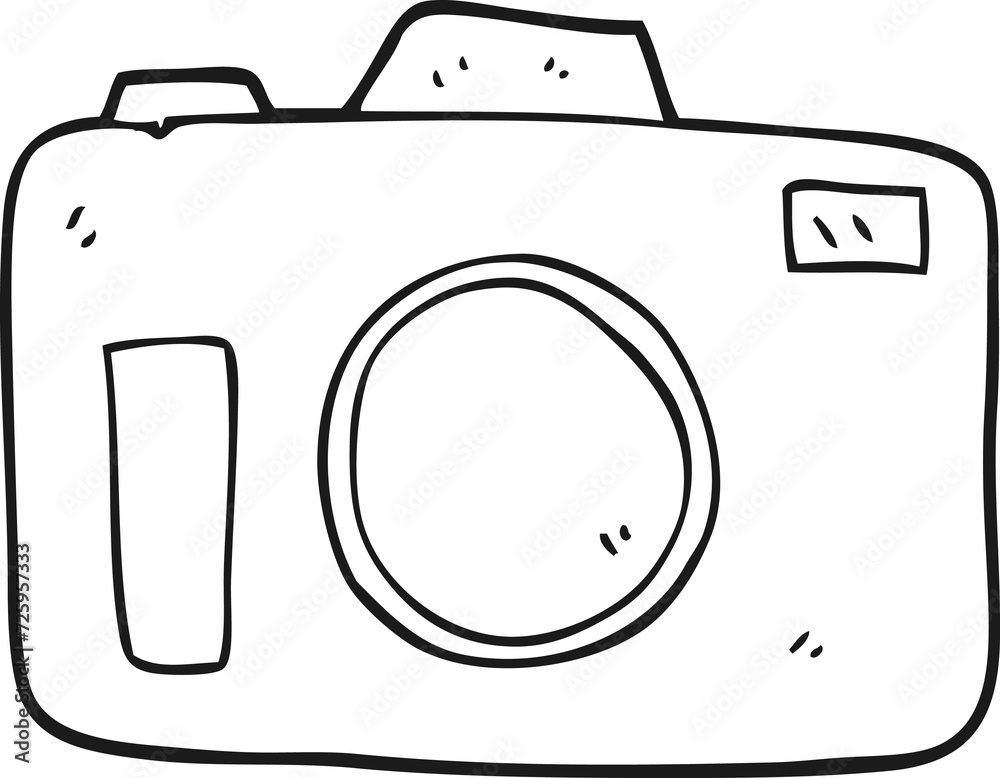 black and white cartoon camera black and white cartoon camera