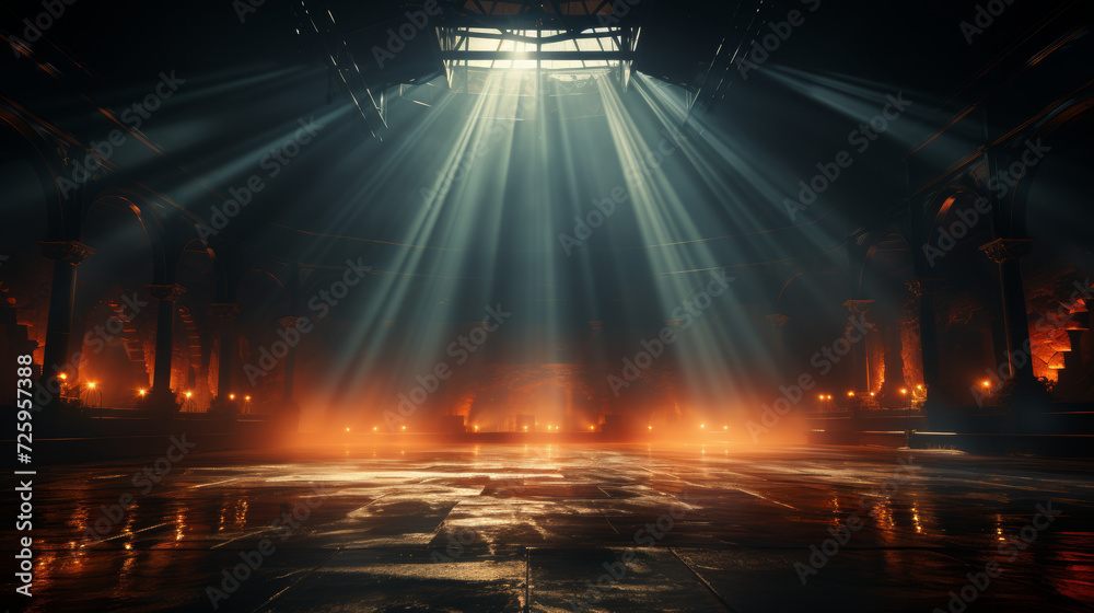 Enigmatic Ancient Hall Illuminated by Ethereal Light