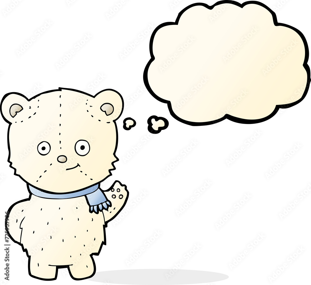 cute cartoon polar bear with thought bubble