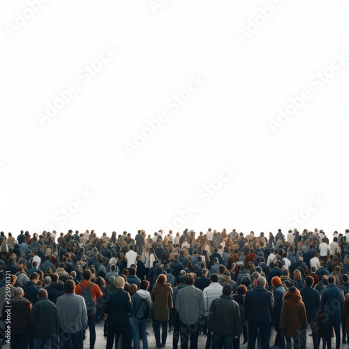 A Large Group of People Standing in Front of a White Wall