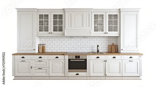 A Kitchen With White Cabinets and a Stove
