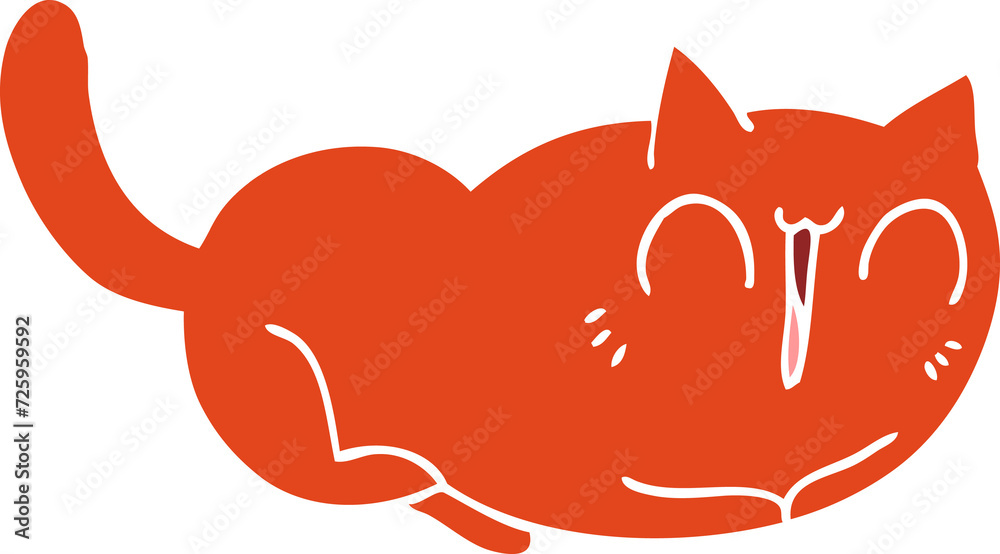 happy flat color style cartoon cat happy flat color style cartoon cat
