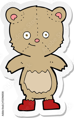 sticker of a cartoon cute teddy bear