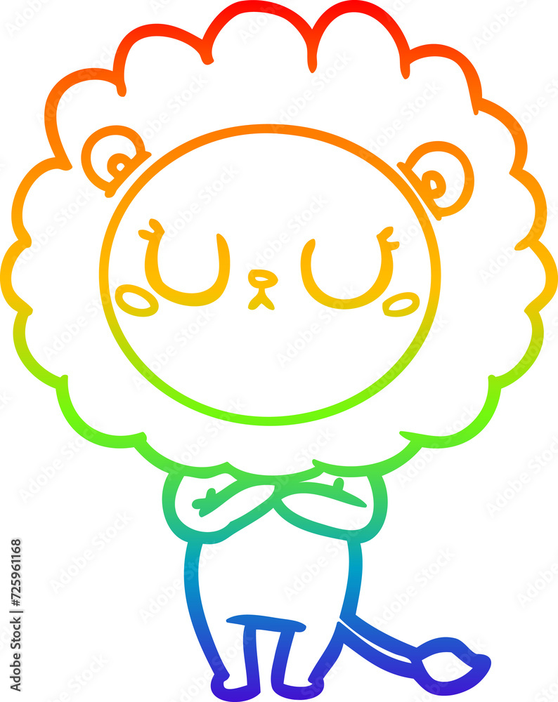 rainbow gradient line drawing cartoon lion rainbow gradient line drawing cartoon lion