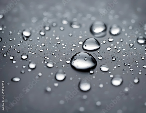 Close-up of Water Droplets on a Smooth Surface