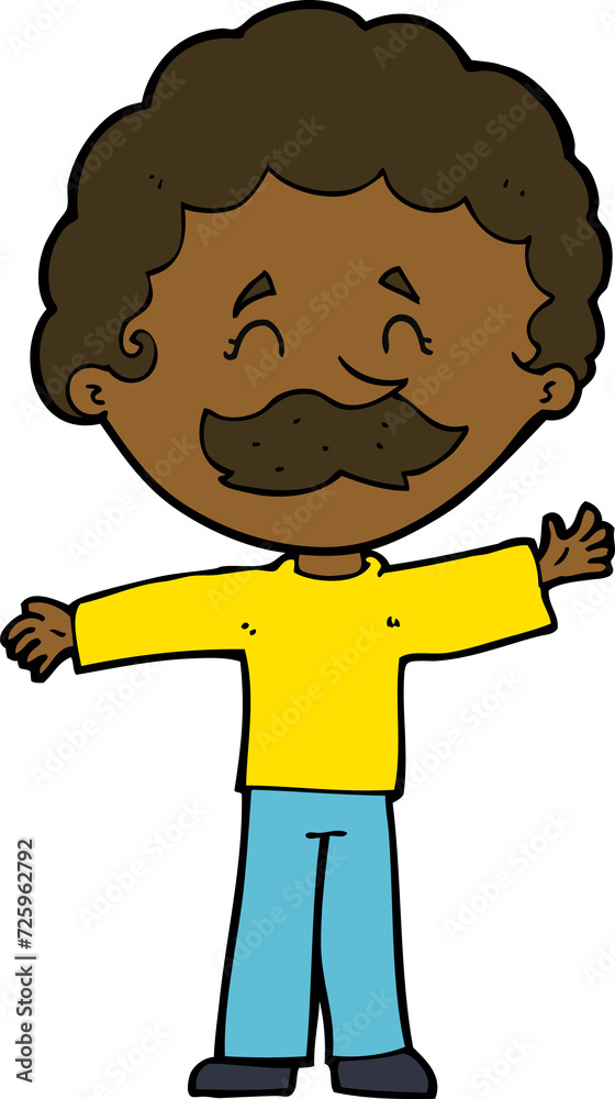Fototapeta premium cartoon boy with mustache