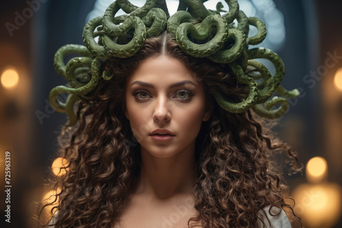 Portrait of mythological medusa myths of greece character