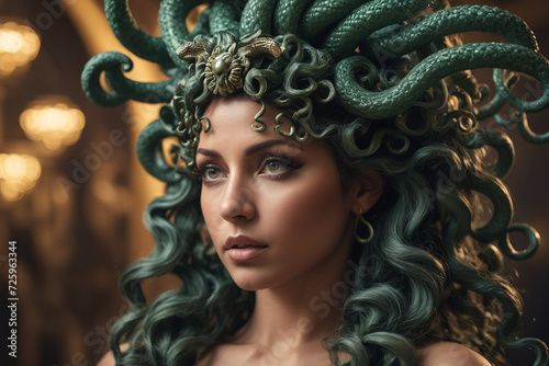 Portrait of mythological medusa myths of greece character