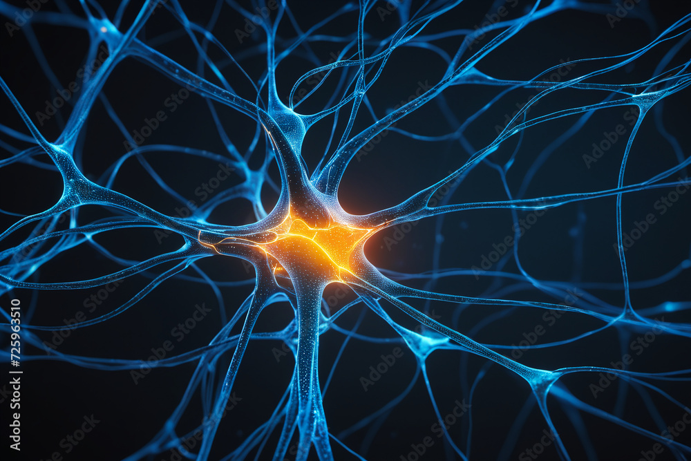Scientifical illustration of neural system
