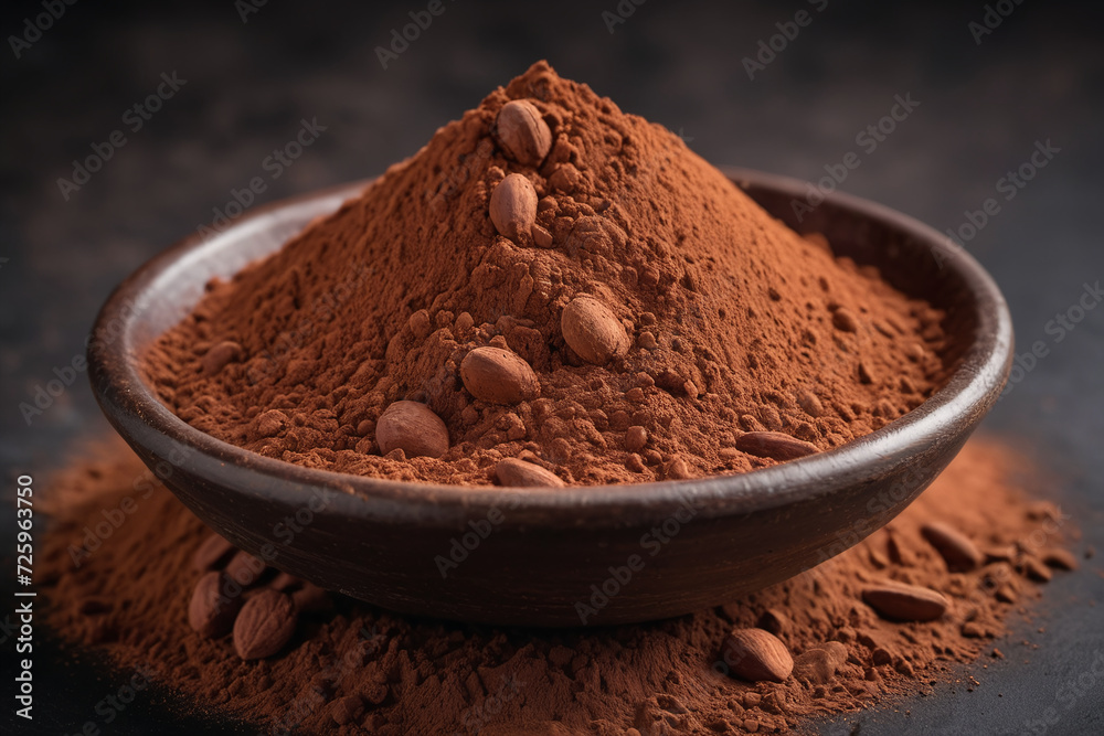 Heap of cocoa powdercocoa powder, cocoa, cinnamon, chocolate, instant, pile, powder, flavor, coffee, brown, ai image, aroma, aromatic, nutrition, bean, beans, ingredient, cacao, calor with cocoa beans Heap of cocoa powdercocoa powder, cocoa, cinnamon, chocolate, instant, pile, powder, flavor, coffee, brown, ai image, aroma, aromatic, nutrition, bean, beans, ingredient, cacao, calor with cocoa beans