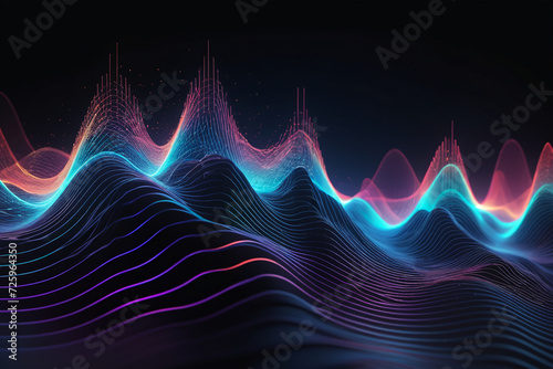 Colorful sound and music frequency waves