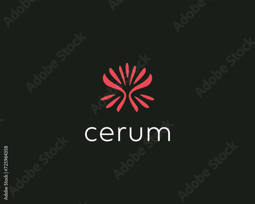 Elegant flower colorful logo. Tree leaf icon. Universal garden park forest logotype. Spa relax symbol. Vector illustration.