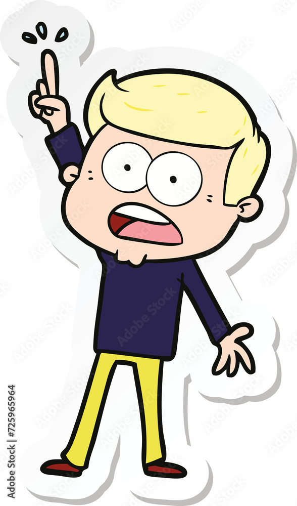 sticker of a cartoon shocked man sticker of a cartoon shocked man