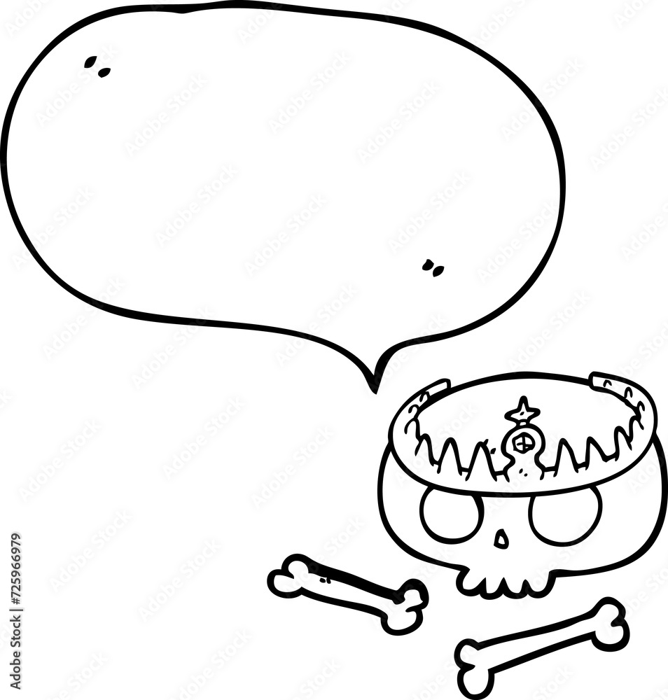 speech bubble cartoon skull wearing tiara speech bubble cartoon skull wearing tiara