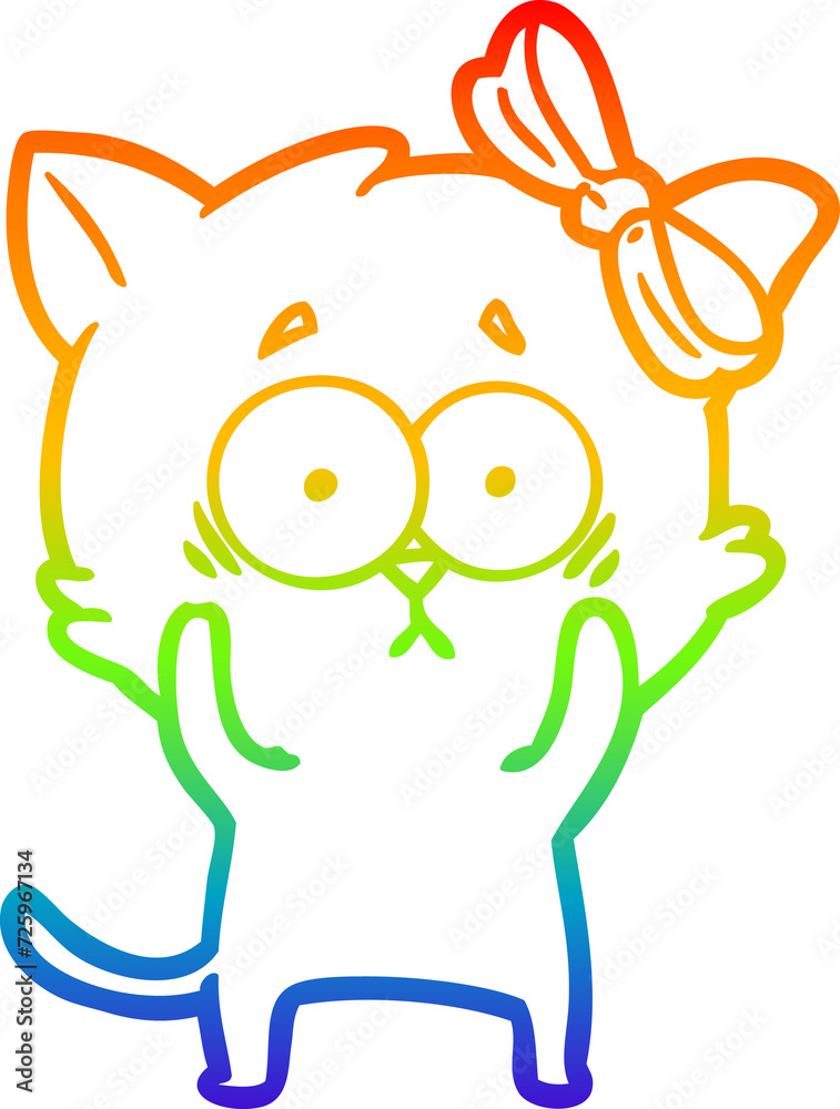 rainbow gradient line drawing cartoon cat rainbow gradient line drawing cartoon cat