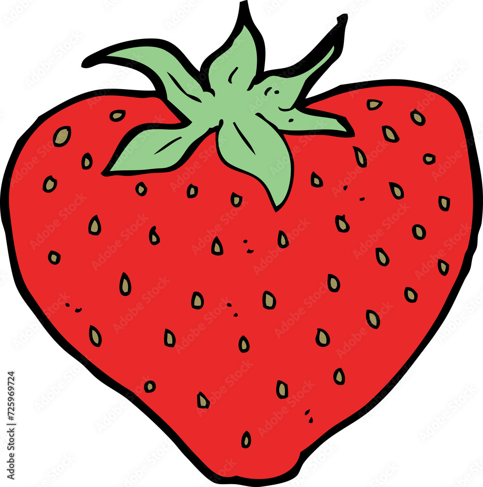 Obraz premium cartoon strawberry