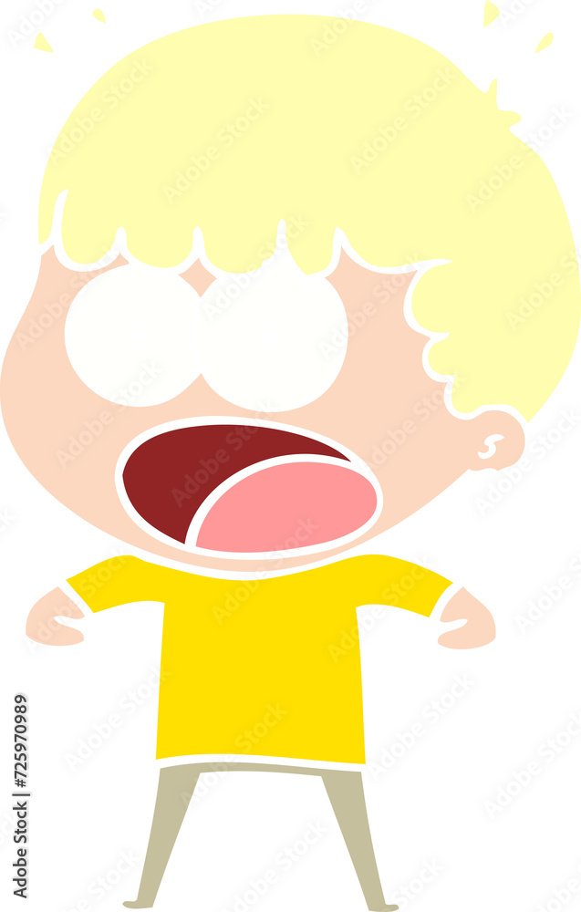 flat color style cartoon shocked man flat color style cartoon shocked man