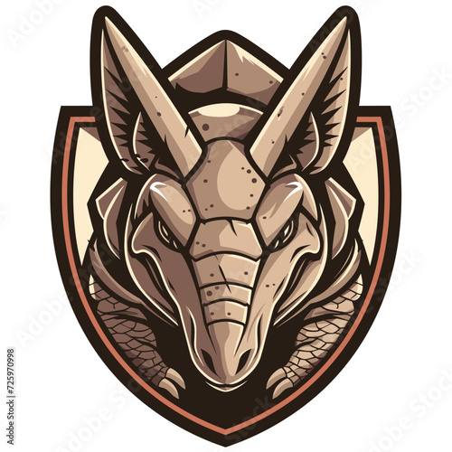 Esport vector logo armadillo, icon, sticker, head, symbol, ironclad, armor-clad, armour-clad