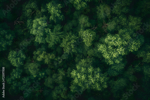 Aerial View of Dense Forest With Abundant Trees